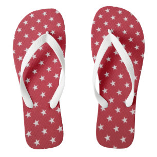 Rote und weiße Sterne Flip Flops