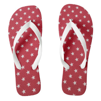 Rote und weiße Sterne Flip Flops