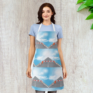 Rote und weiße Straßensperre blockiert Schürze