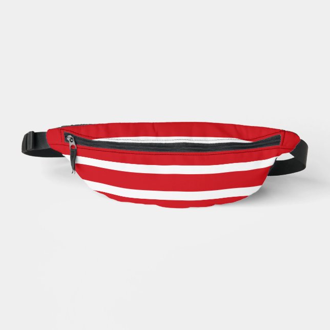Rote und weiße Streifen Bauchtasche (Vorderseite)