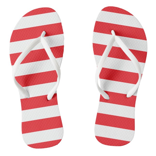 Rote und weiße Streifen Flip Flops (Fußbett)