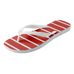 Rote und weiße Streifen Flip Flops