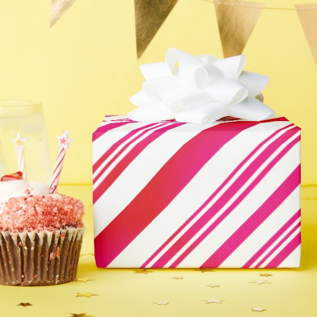 Rote und weiße Streifen Geschenkpapier (Geburtstagsparty)