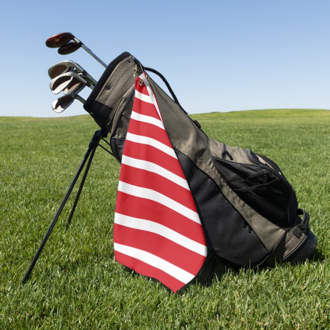 Rote und weiße Streifen Golfhandtuch (Gras)