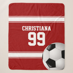 Rote und weiße Streifen Jersey Soccer Ball Sherpadecke