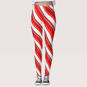 Rote und weiße Streifen Leggings