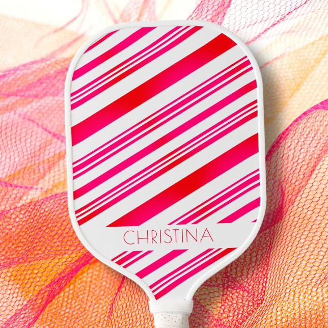 Rote und weiße Streifen Moderne Elegante Individue Pickleball Schläger (Von Creator hochgeladen)