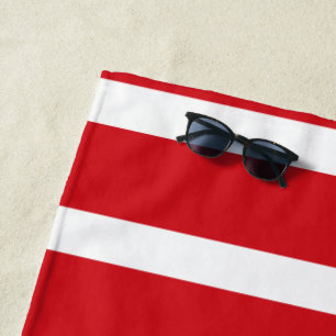 Rote und weiße Streifen Strandtuch