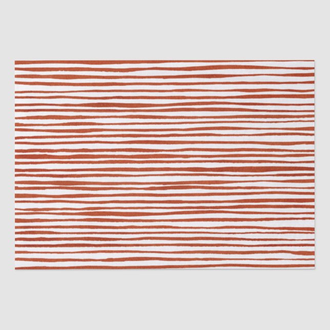 Rote und weiße Streifen Wasserfarben Weihnachten  Seidenpapier (Vorderseite)