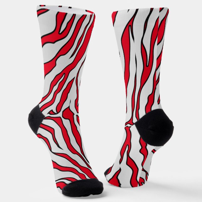Rote und weiße Tigerstreifen Socken (Gewinkelt)