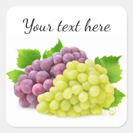 Rote und weiße Trauben Quadratischer Aufkleber