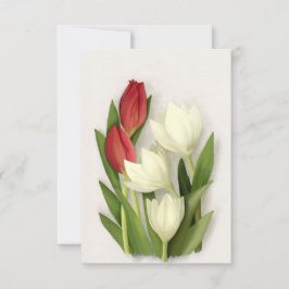 Rote und weiße Tulips Karte