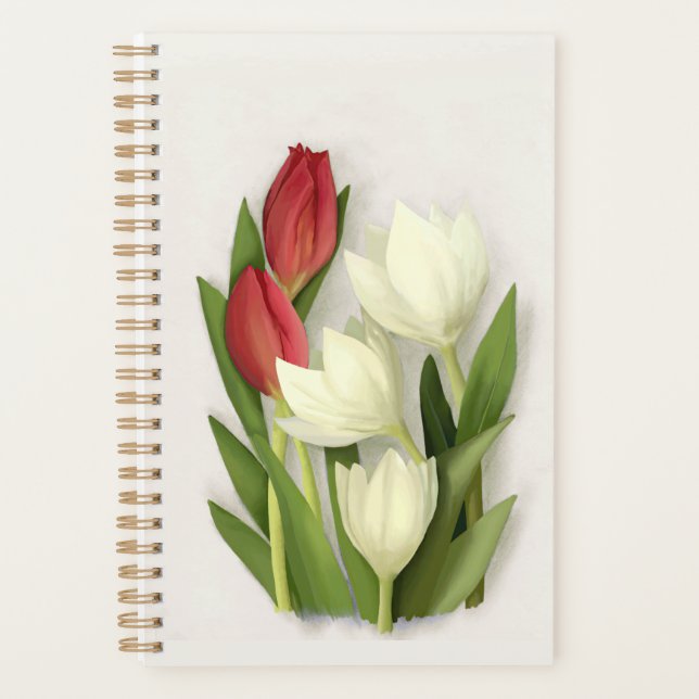 Rote und weiße Tulips Planer (Vorderseite)
