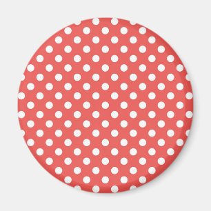 Rote und Weiße Tupfen Magnet