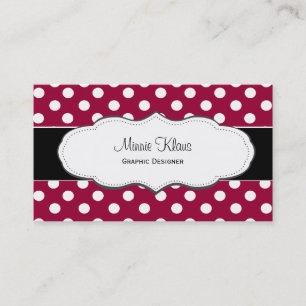 Rote und weiße Tupfen-Visitenkarten Visitenkarte