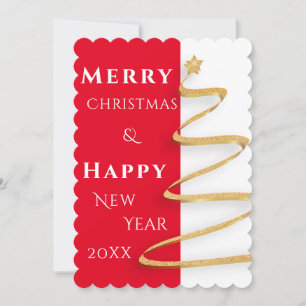 Rote und weiße Weihnachts-Single-Fotokarte