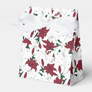 Rote und weiße Weihnachtslilien Geschenkschachtel