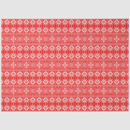 Rote und weiße Weihnachtsmesse Isle Pattern Seidenpapier
