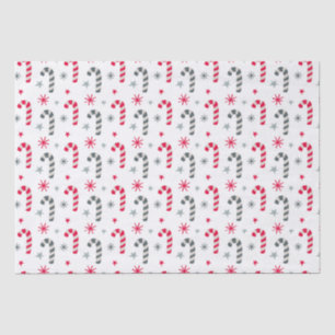 Rote und weiße Weihnachtsmuster mit Candy Canes Seidenpapier