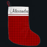 Rote und weiße Weihnachtsmuster Monogramm Kleiner Weihnachtsstrumpf<br><div class="desc">Rot und Weiß Land Rustikale Weihnachtsmuster Monogram Strumpf mit Ihrem Namen macht ein perfektes Personalisiertes Weihnachtsgeschenk.</div>