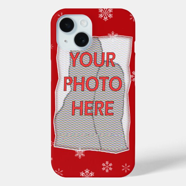 Rote und weiße Weihnachtsschneeflocken Case-Mate iPhone Hülle (Rückseite)
