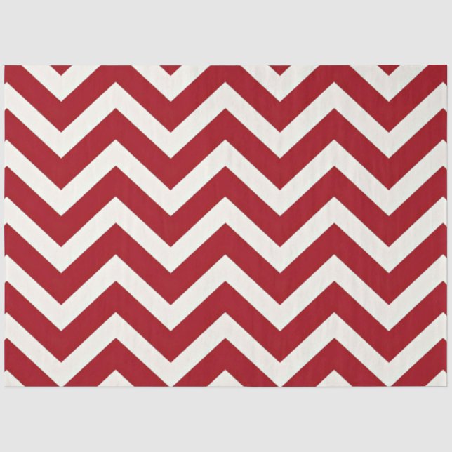 Rote und weiße Zig Zag Streifen Weihnachten Seidenpapier (Vorderseite)