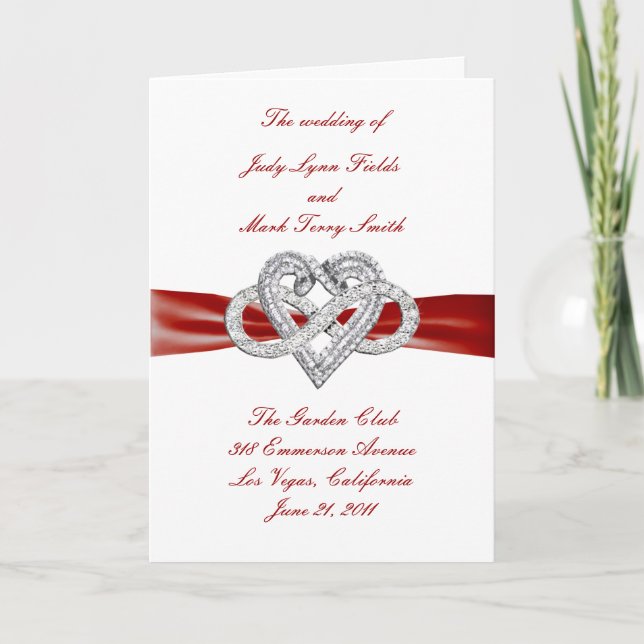 Rote Unendlichkeits-Herz-Programm-Karte Programm (Vorderseite)