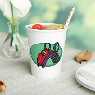 Rote Untersetzer Roller Ride Pappbecher