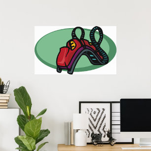 Rote Untersetzer Roller Ride Poster