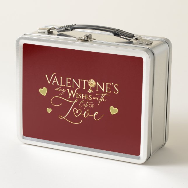 Rote Valentinstag-Geschenke Metall Brotdose (Vorderseite)