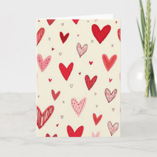 Rote Valentinstag-Herzen Für Sie Karte