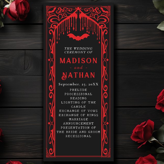 Rote Vampir-Kathedrale Gothic-Hochzeit Programm (Von Creator hochgeladen)