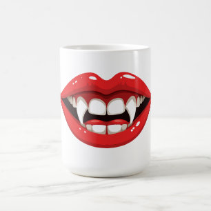Rote Vampir-Lippen Kaffeetasse