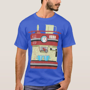 Rote Vektor-Kaffeemaschine T-Shirt