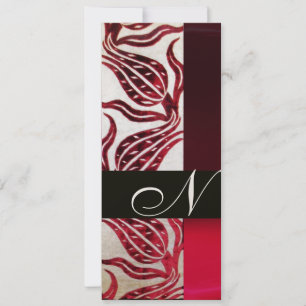 ROTE VELVET-TULPE MONOGRAMM Burgunder Champagner W Einladung