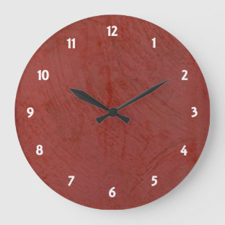 Rote Venezianische Plaster-Imitate beenden Rund um Große Wanduhr