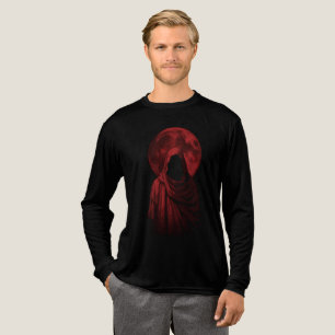 Rote verhüllte Figur  Dunkle Gothic-Blutmond-Fanta Tri-Blend Shirt