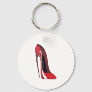 Rote verrückte Fersen-Stilett-Schuh-Kunst Schlüsselanhänger