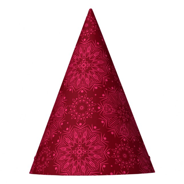Rote Verzierung Partyhütchen (Vorderseite)