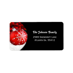 Rote Verzierungs-Weihnachtsadressen-Etiketten Adressaufkleber