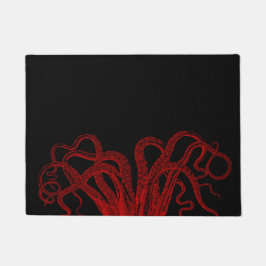 Rote Vintage Kraken-Tentakel-Illustration Fußmatte