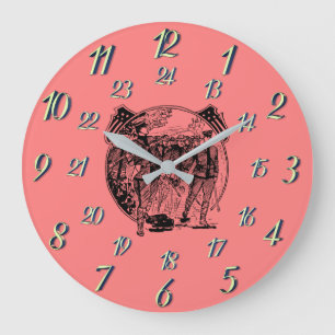 Rote Vintage Militärzeit Große Wanduhr