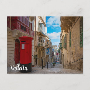 Rote Vintage Postbox in Malta Postkarte
