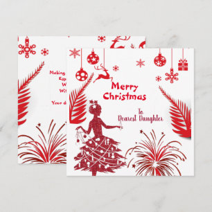 Rote Vintage Tochter Frohe Weihnachtsschmuck Kunst