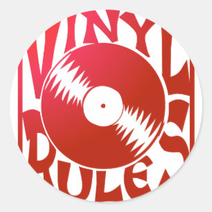Rote Vinylregeln, O.K.? Runder Aufkleber