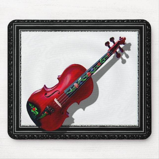 ROTE VIOLINE - MOUSEPAD-IN SCHWARZER RAHMEN MOUSEPAD (Vorne)