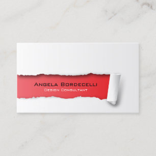 Rote Visitenkarte für geripptes Papier