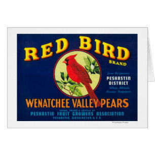 Rote Vogel-Birnen-Kiste LabelPashastin, WA