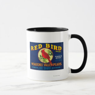 Rote Vogel-Birnen-Kiste LabelPashastin, WA Tasse