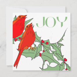Rote Vögel Feiertagskarte